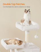 Feandrea Cat Tree, 45.3-Inch Cat Tower, Plush Condo - Image 3