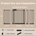 WAOWAO Baby Gate 52.76-62.2" Extra Wide Pressure Mounted Walk Through Swing - Image 6