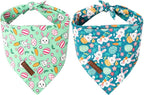 ARING PET Easter Dog Bandana 2 Pack-Cute Green Easter Eggs Dog Bandanas by ARINGPET