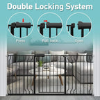 WAOWAO Baby Gate 76.38-81.10" Extra Wide Pressure Mounted Walk Through Swing - Image 4