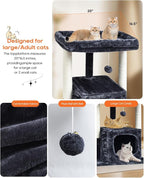 SYANDLVY 27IN Cat Tree for Indoor Cats Large Adult, Modern Activity Tower - Image 4