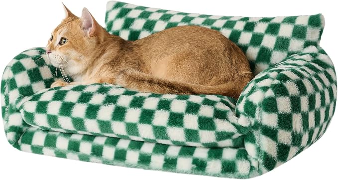 Hollypet Cat Bed Fluffy Plush Mutifuctional Double-Layer Soft Pet Couch by Hollypet