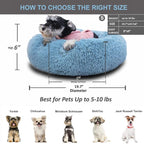 Calming Donut Dogs Beds for Small Dogs Washable, 19inch Fluffy Round Puppy Bed - Image 3