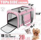 Cat Carrier 20lbs Top Open/Soft Sided Small Pet Dog Travel Carrying - Image 2