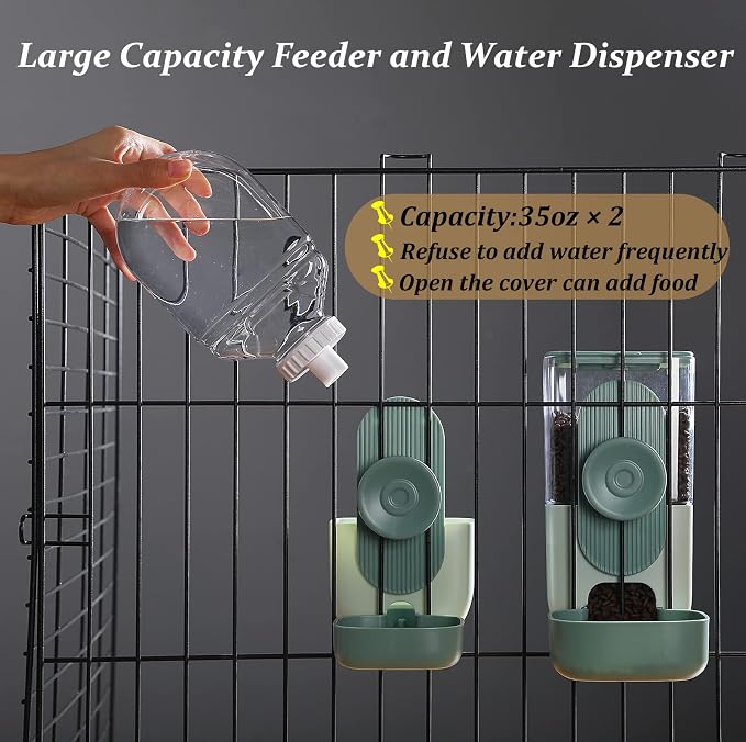 Kenond 35oz Hanging Automatic Pet Food Water Dispenser, Auto Gravity Pet Feeder - Image 3