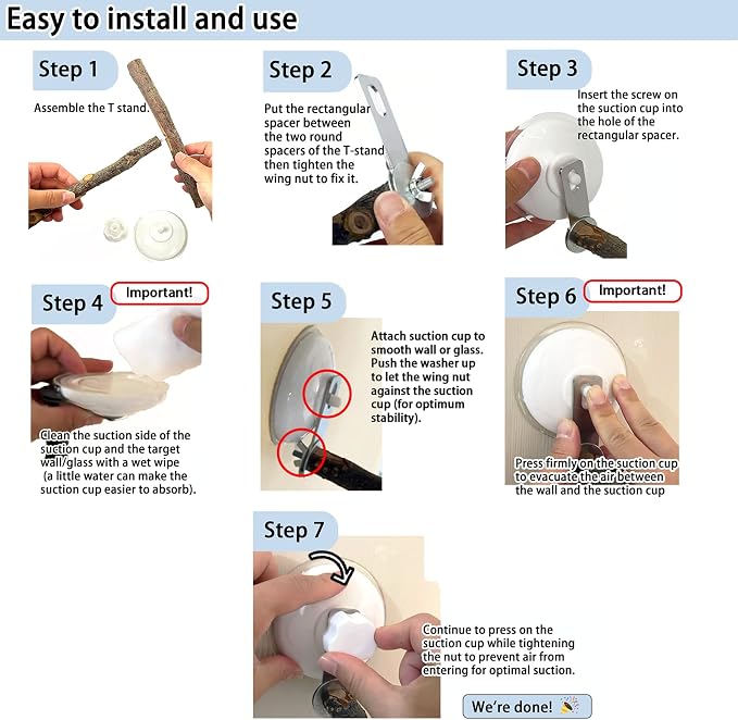 Portable Bird Perch Stand- T-Shaped Natural Apple Wood - Image 5