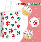 Blulu 20 Pcs Christmas Red Green Puppy Dog Paw Gift Bags - Image 3