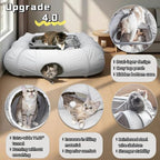 XxingSheep 2-Tier Cat Tunnel & Hammock Bed XXL, 4 Cave Shuttle - Image 3