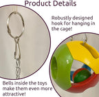 SIMENA Parrot Ball Toy with Bell, Cage Hanging Accessories - Image 4
