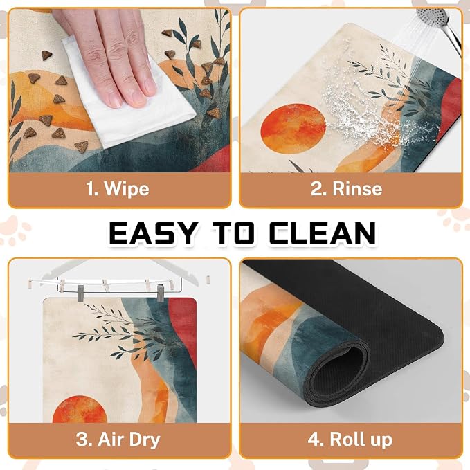 Absorbent Pet Dog Bowl Mat for Food and Water, Pet Cat Food Feeding Mat - Image 6