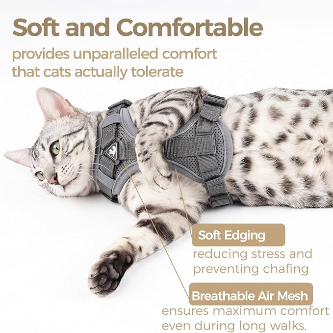 Cat Harness and Leash Set Escape Proof Tactical Large Kitten Harness Emotional - Image 7