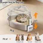 XL Stainless Steel Corner Cat Litter Box - Image 5