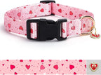 Love Pattern Dog Collar with Buckle Adjustable Safety Nylon Collars by BOOMIBOO
