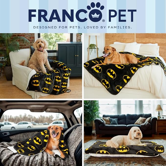 Franco Pet Batman DC Comics Bat Shield Logo Super Soft Cozy Waterproof - Image 7