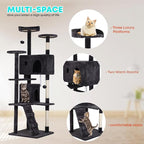 FDW | 70" Cat Tree Tower | Dark Gray | Multi-Level Indoor Activity Center - Image 5