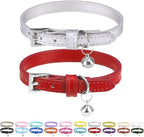 PUPTECK 2 PCS Soft Genuine Leather Cat Kitten Collar by PUPTECK