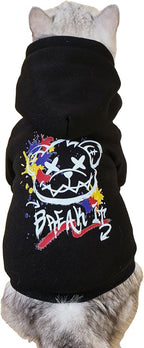 QWINEE Cartoon Bear Print Cat Hoodie Breathable Stretchy Sweatshirts by QWINEE