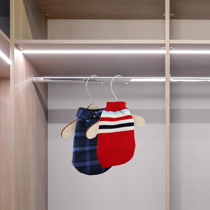 DOITOOL Wooden Dog Hangers for Pet Clothes 8.66 Inch Solid Wood Small Pet - Image 6