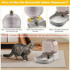 Gravity Water Bowl for Cats, 3L Automatic Pet Water Dispenser, Large Gravity - Image 5