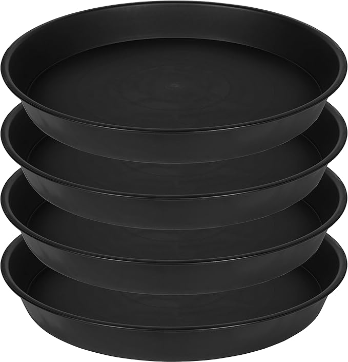 4 Pack of 14 inch Plant Saucer, Heavy Duty Plant Saucer 14 inch Round, Plastic by Bleuhome