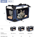 Large Cat Carrier, Collapsible Dog Travel Crate Portable Soft-Sided Pet Carrier - Image 4