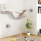 Cat Wall Shelves Climber Systems, Bridge Ladder, Wooden Platform and Hanging - Image 8