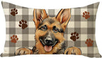 German Shepherd Dog Lumbar Decorative Throw Pillow Cover 12x20, Rectangular Paw by Fjfz