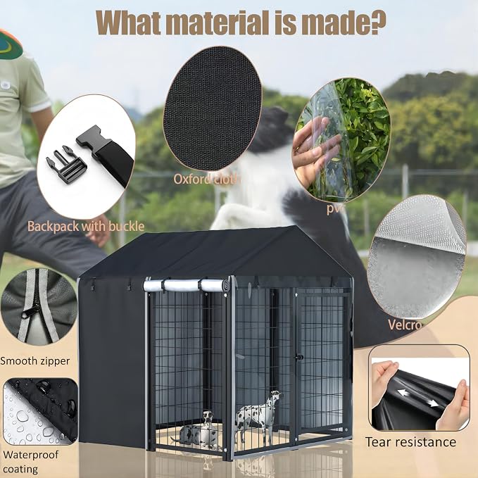 Outdoor Dog Kennel Cover, Full Coverage - Image 3