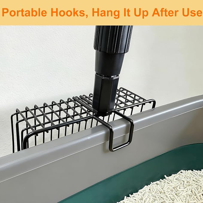 Cat Litter Scoop with Extendable Long Handle, 22.2"-42.5" No Bending Back Metal - Image 3