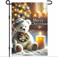 Christmas Garden Flag 12x18 Inch Merry Christmas Bear Flag Double Sided Holiday by BlissYard