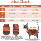 BRKURLEG Sphynx Hairless Cats Shirt Puppy Clothes Soft Cotton T-Shirts Cute - Image 5