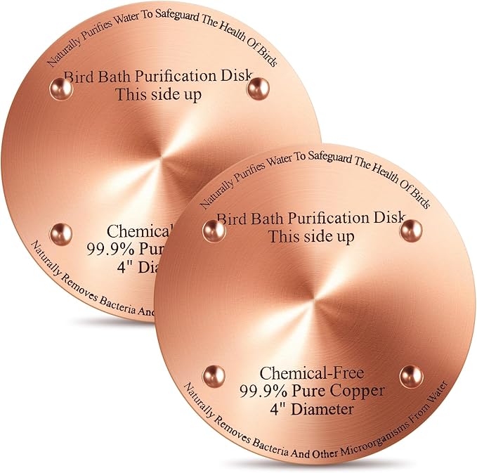 2 Pcs Bird Bath Copper Disk, 0.6mm Thick Reinforced 99.99% Pure Copper Birdbath by Unknown