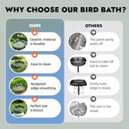 Ceramic Bird Bath for Outside on Ground, 9.45-Inch Birds Bath Bowl Only - Image 3