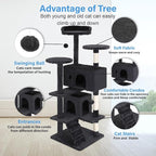 FDW | 54" Cat Tree Tower | Dark Gray | Multi-Level Indoor Activity Center - Image 3