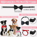 Black and Red Bow Tie for Dogs, KOOLMOX Red and Black Dog Bow - Image 2