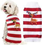Christmas Dog Sweaters Xmas Pet Outfits Striped Elk Costume Holiday Clothes by DOGGYZSTYLE