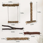 Hypeety Natural Wood Bird Perch - Image 2