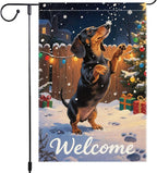 Dachshund Welcome Garden Flag 12x18 Inch Double Sided Christmas Burlap Yard by Unknown