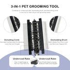 3-IN-1 Pet Deshedding and Grooming Tool, Grooming Brush - Image 2