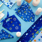 Abbylike 50 Pcs Hanukkah Dog Bandanas Bulk Blue Bandanas - Image 5