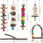 Bird Perch Bird Toys Parakeet Toys, Bird Cage Accessories Wooden Chew Toys - Image 6