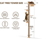 5-Tier Floor-to-Ceiling Cat Tree Tower, Upgraded Grey Felt Kittens Wall Shelves - Image 4