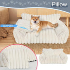 Cute Dog Cat Couch for Medium Large Dogs, Fluffy Pet Sofa Dog Couch Bed - Image 2