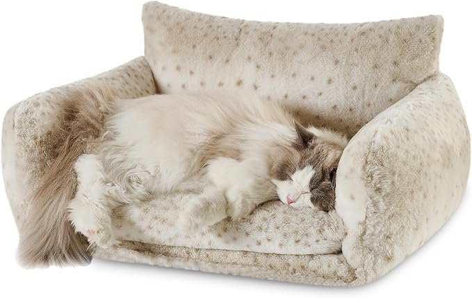 Hollypet Cat Bed Fluffy Plush Mutifuctional Double-Layer Soft Pet Couch by Hollypet