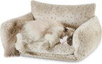 Hollypet Cat Bed Fluffy Plush Mutifuctional Double-Layer Soft Pet Couch by Hollypet