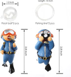 2-Pack Cute Little Diver Aquarium Decorations - Image 2