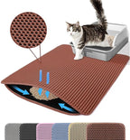 Extra Large Cat Litter Mat, 30x22 Inches Honeycomb Double Layer Cat Litter by Petinstinct
