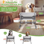1.5 Gallon Elevated Large Dog Water Bowl, 2 Height Adjustable Stainless Steel - Image 2