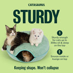 Cattasaurus Peekaboo Cat Cave, Extra Spacious - Image 3