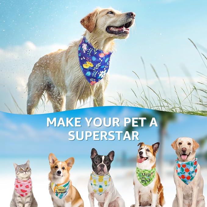 SCENEREAL 30 PCS Dog Bandanas Bulk, Summer Pet Bibs - Image 6